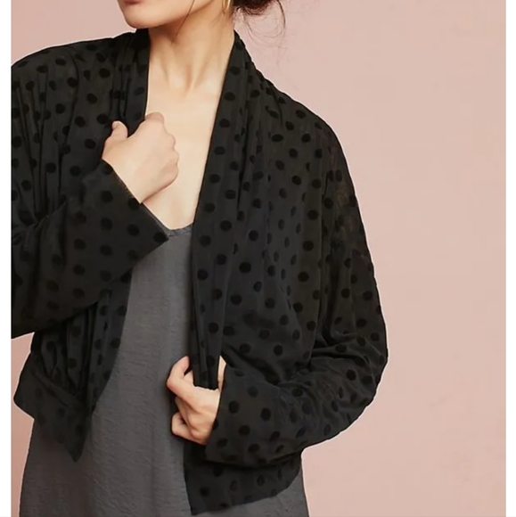 Anthropologie velvet jacket wrap - Picture 5 of 6